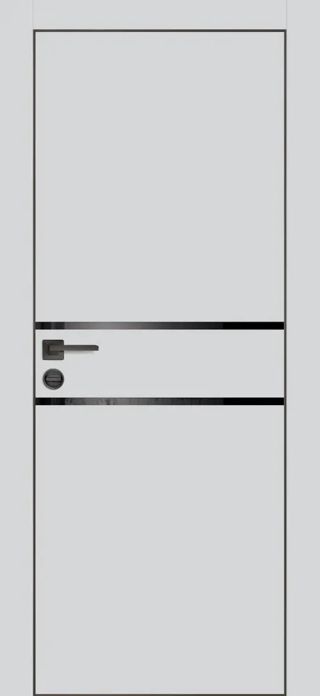 Межкомнатная дверь PX-18 черная кромка с 4-х ст. Сапфир матовый